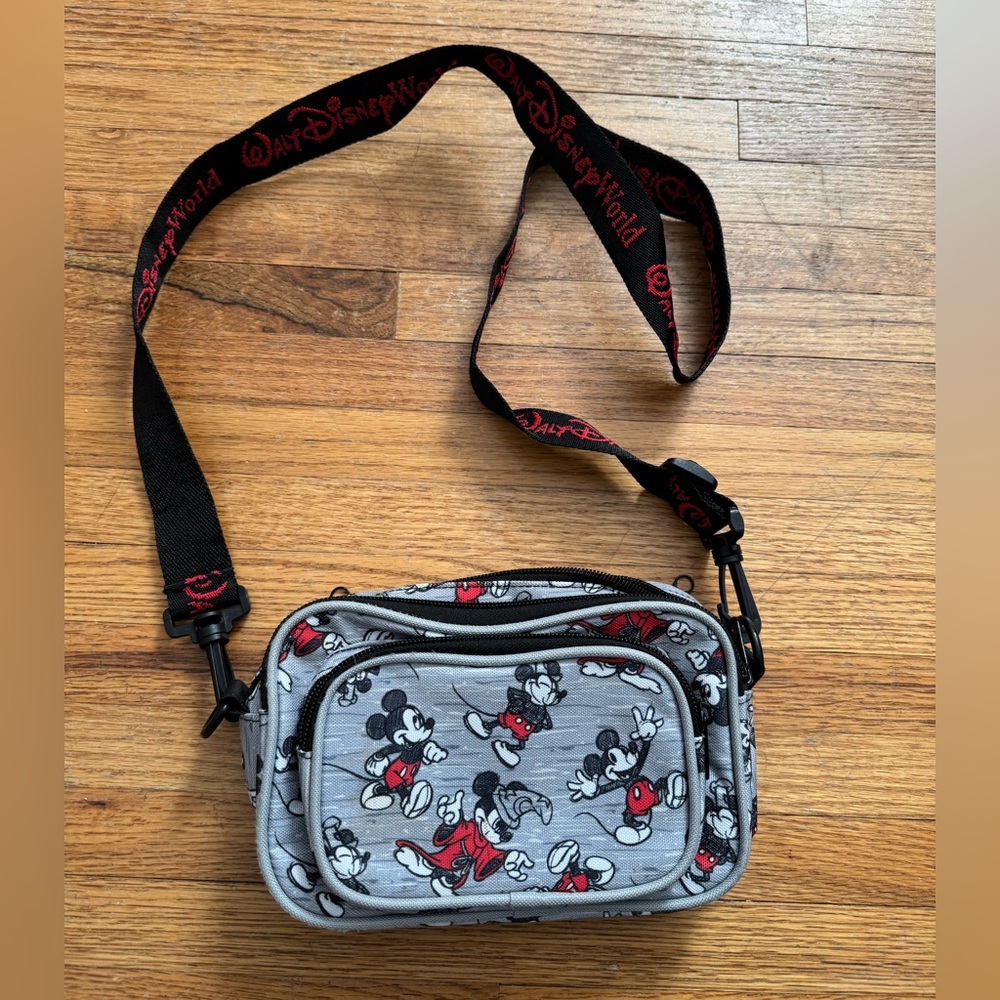 Disney Gray and Red Mickey Mouse Crossbody Bag
